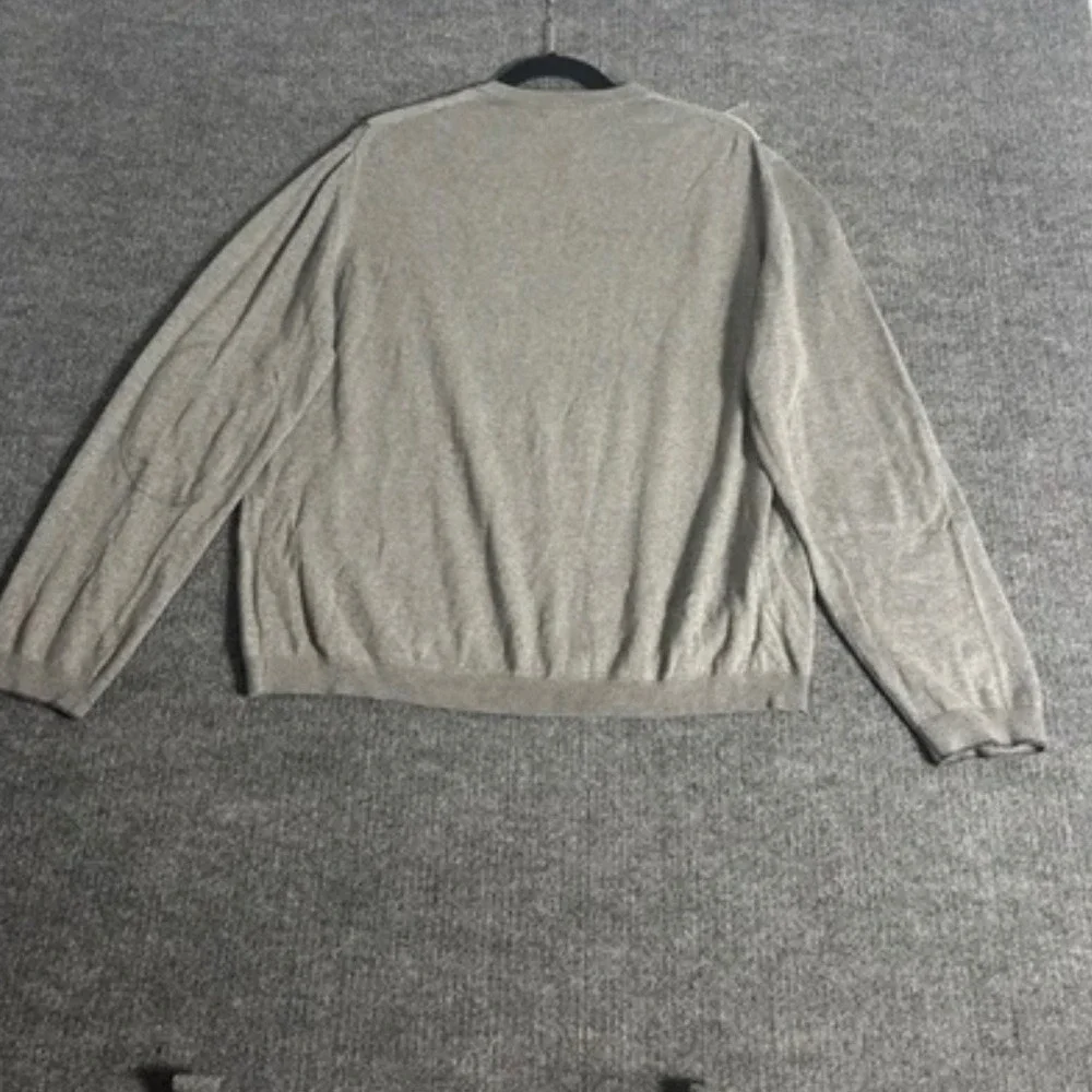 Vintage Banana Republic Sweater Mens XL Gray Argyle Silk Cashmere V Neck 2000s‎